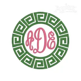 Greek Key Circle Frame with #146 Monogram Font