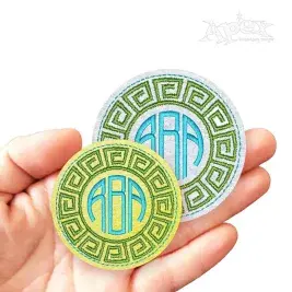 Greek Key Monogram Frame Feltie ITH Embroidery Design