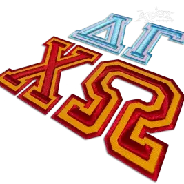 Greek Varsity 3D Puff Machine Embroidery Font