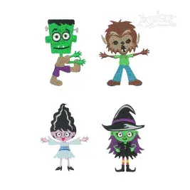 Halloween Monster Character Bundle Embroidery Design by Apex All
