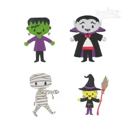Halloween Cute Little Characters Machine Embroidery Designs by Apex