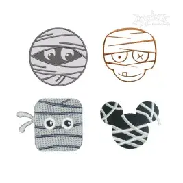 Halloween Mummy Head Face Machine Embroidery Designs Digitized by Apex