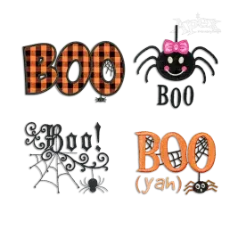 Halloween Spider Web Boo Machine Applique and Embroidery Designs by Apex