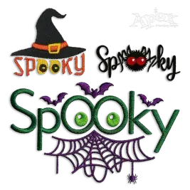 Halloween Spooky Word Art Pack Machine Embroidery Designs by Apex