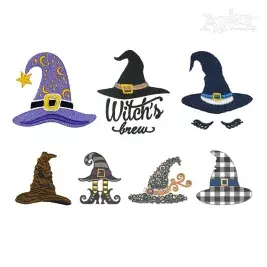 Halloween Witch Hat Boots Machine Embroidery Design by Apex Digitizing