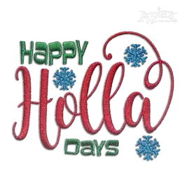 Happy HollaDays Holidays Christmas Machine Embroidery Design