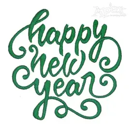 Happy New Year Embroidery Design