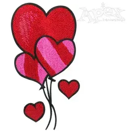 Heart Balloon Embroidery Design