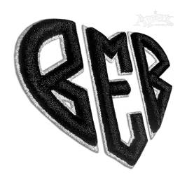 Heart Monogram 2-color Satin Outline 3D Puff Embroidery Font Apex 