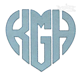 Heart Shape Bean Chain Applique Monogram Embroidery Font Apex