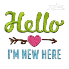 Hello I'm New Here Newborn Baby Machine Embroidery Designs.