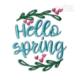 Hello Spring Machine Embroidery Design by Apex