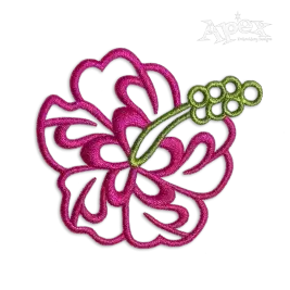 Hibiscus Flower Applique Machine Design by Apex