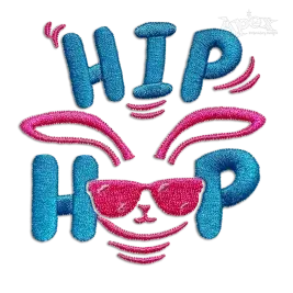 Hip Hop Easter Bunny Music Machine Embroidery Design - Apex