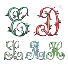Holly Berries Ribbed Script Embroidery Font by Apex