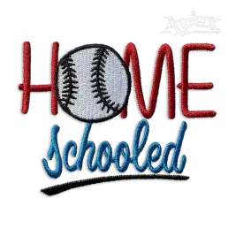 Home Schooled Baseball Softball Machine Embroidery Design