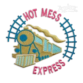 Hot Mess Express Train Machine Embroidery Design by Apex
