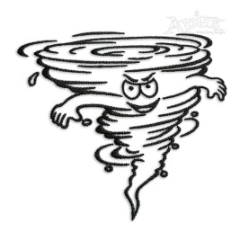 Hurricane Weather Storm Cartoon Machine Embroidery Design by Apex