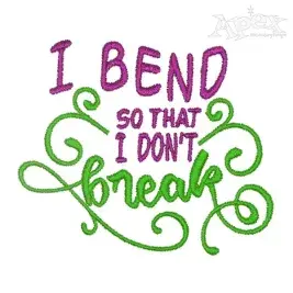 I Bend Yoga Embroidery Design