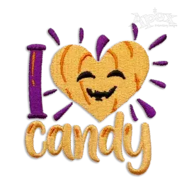 I love Candy Halloween Machine Embroidery Design by Apex
