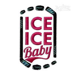 Ice Ice Baby Hockey Sticks Machine Embroidery Design by Apex