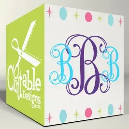 Interlocking Vine Outline 2 Monogram SVG Cuttable Fonts