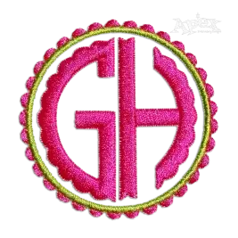 Isla Scallop Monogram Embroidery Font GH