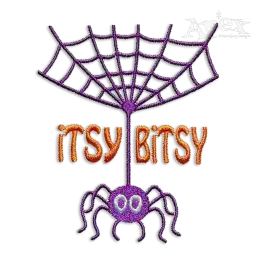 Itsy Bitsy Spider Web Word Art Machine Embroidery Design