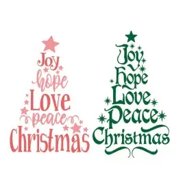 Joy Hope Love Peace Christmas Tree SVG Cuttable Design