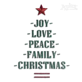 Joy Love Peace Family Christmas Tree Machine Embroidery Designs