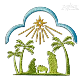 Joy to The World Jesus Christmas Nativity Machine Embroidery Design