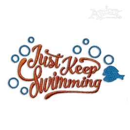 Just Keep Swimming Machine Embroidery Design by Apex