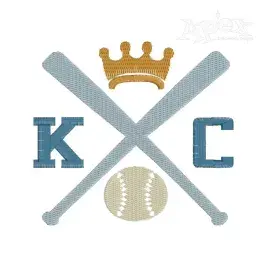 KC Baseball Kansas City Embroidery Design