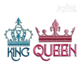 King And Queen Crown Machine Embroidery Design - Apex
