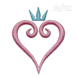 King Crown Heart Machine Embroidery Design by Apex