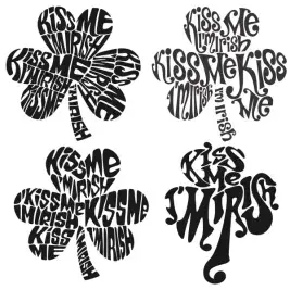 Kiss me Shamrock Irish Cuttable Designs