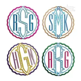Ribbed Circle Round Embroidery Font Digitized by Apex Designs