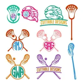 Lacrosse Hockey SVG Cuttable Frames