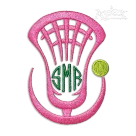 Lacrosse Sports Monogram Frame Machine Embroidery Design