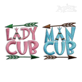 Lady Cub - Man Cub Machine Embroidery Design by Apex all digitized