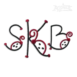 Ladybug Machine Embroidery Font by Apex Designs