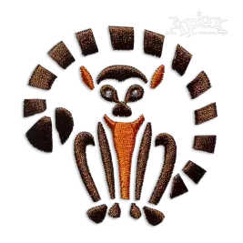 Lemur Monkey Machine Embroidery Design by Apex