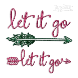Let it Go Arrow Machine Embroidery Design by Apex