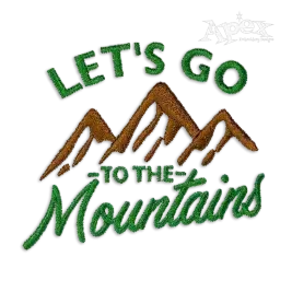 Let's Go to the Mountain Embroidery Design by Apex