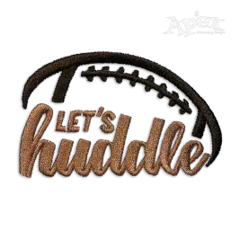 Let's Huddle Football Machine Embroidery Design
