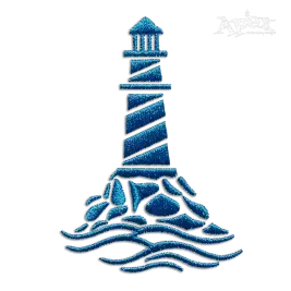 Lighthouse Beach Machine Embroidery Design