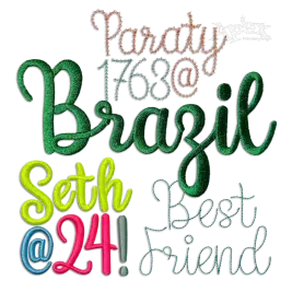 Lilac Script Regular 3D Puff Bean Chain Stitch Embroidery Font Bundle All