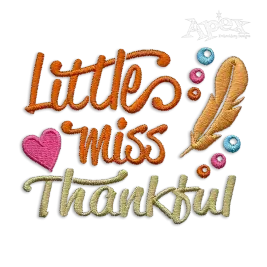 Little Miss Thankful Machine Embroidery Design by Apex