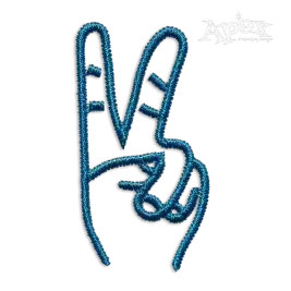 Little Peace Hand Sign Machine Embroidery Design by Apex