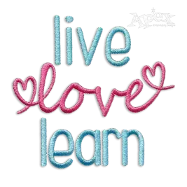 Live Love Learn School Machine Embroidery Designs by Apex